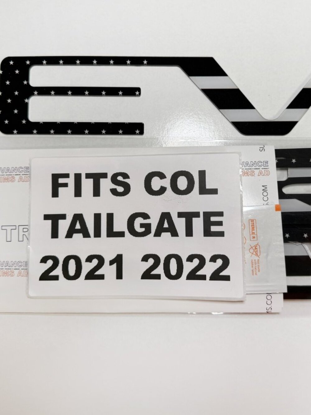 3D US BLACKENED FLAG RAISED TAILGATE LETTERS FOR 2021 2022 COLORADO